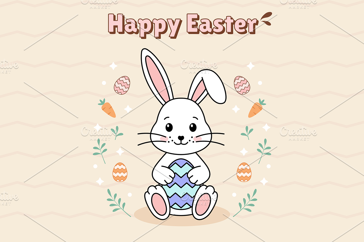 Easter Bunny Illustration Clipart, an Illustration by jessicamdesign (Photo 2 of 3)