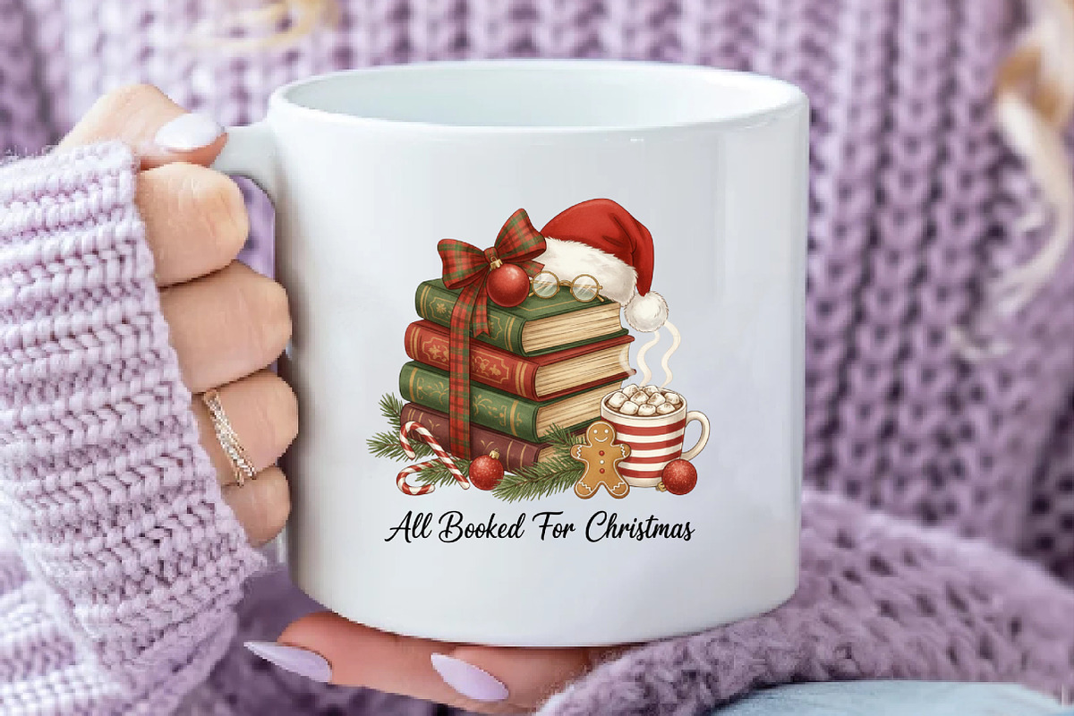 Book Lover Christmas PNG, an Illustration by Daily.Designs (Photo 5 of 5)