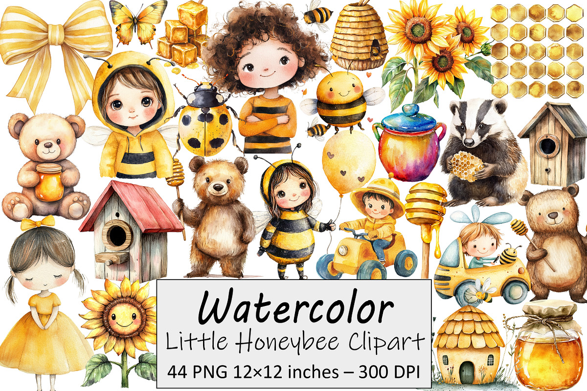 Little Honeybee Clipart, an Illustration by Design Market (Photo 1 of 4)