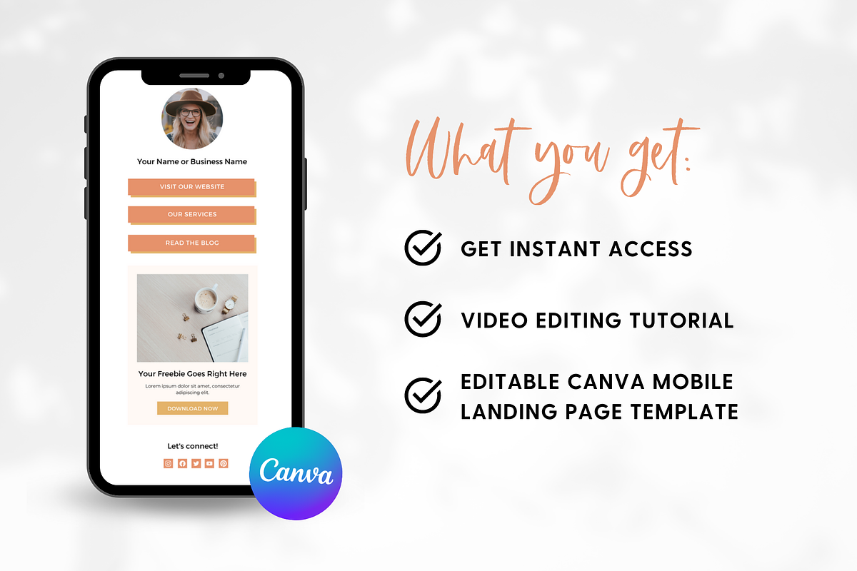 Instagram Link In Bio Canva Template, a Landing Page Template by The Template Lounge (Photo 2 of 5)