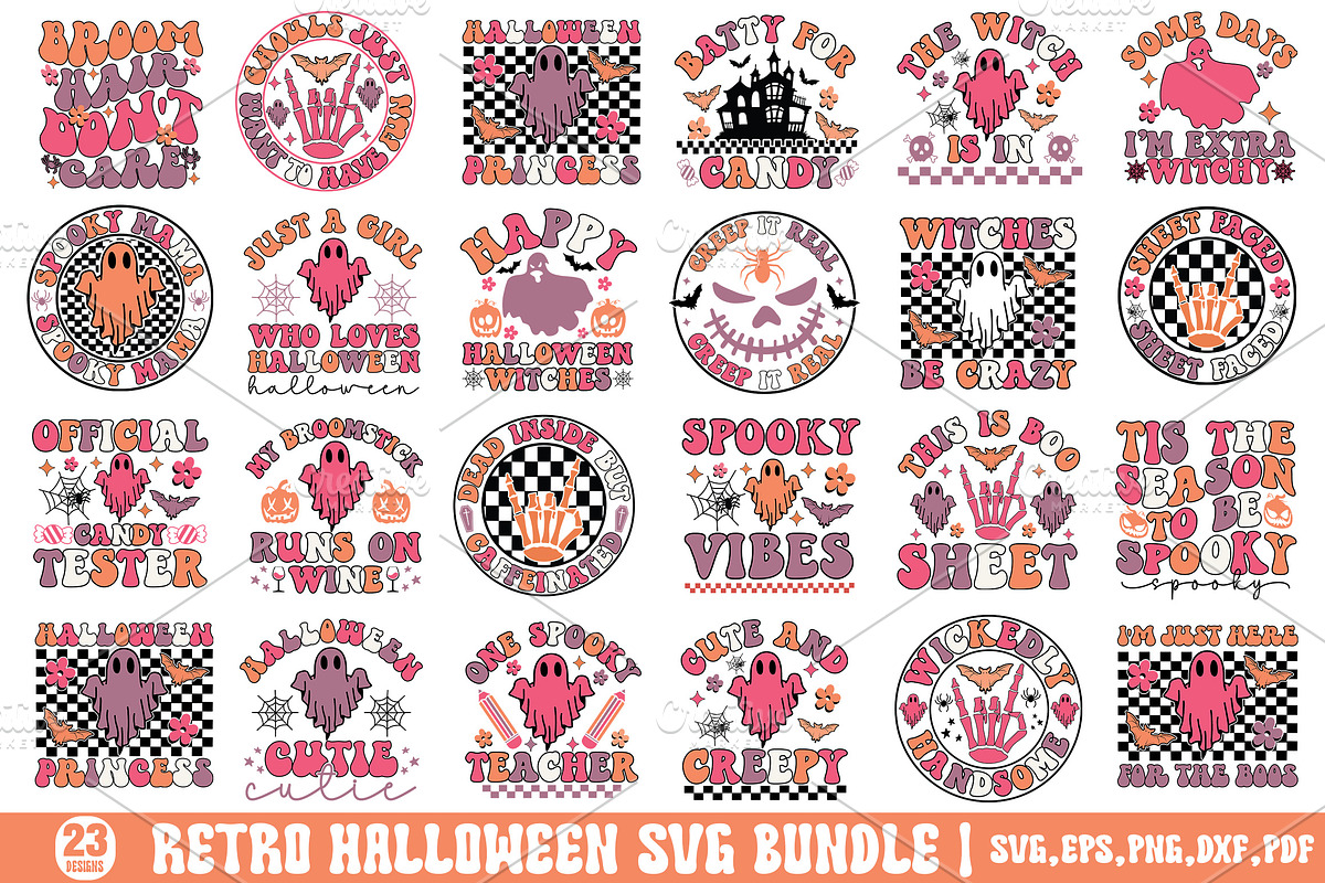 Retro Halloween SVG Bundle, a Graphic by Designer302