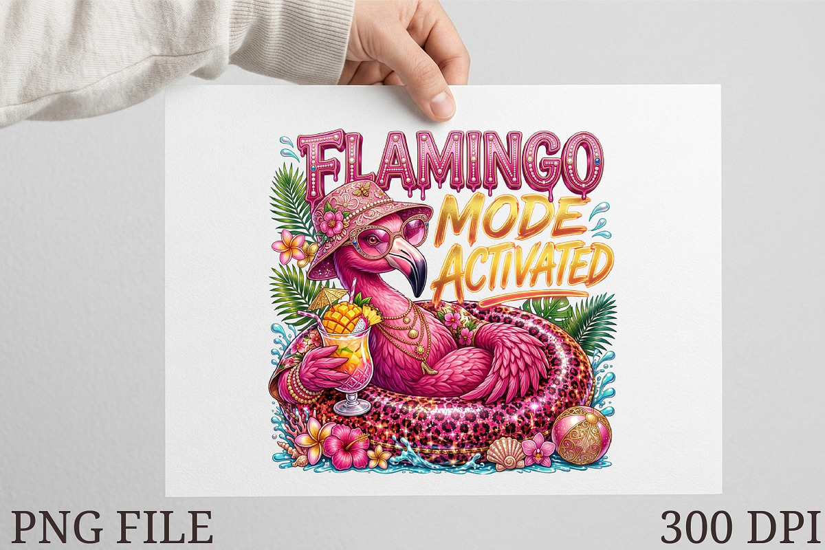 Funny Summer Flamingo Png, a Seasonal Illustration by designcity5 (Photo 1 of 4)