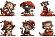 Halloween Cat Watercolor Clipart, a Seasonal Illustration by CreationArt (Thumbnail 5 of 5)