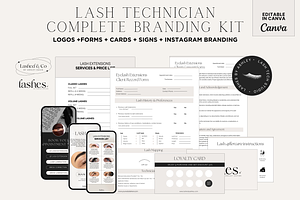 Lash Technician Branding Kit Canva