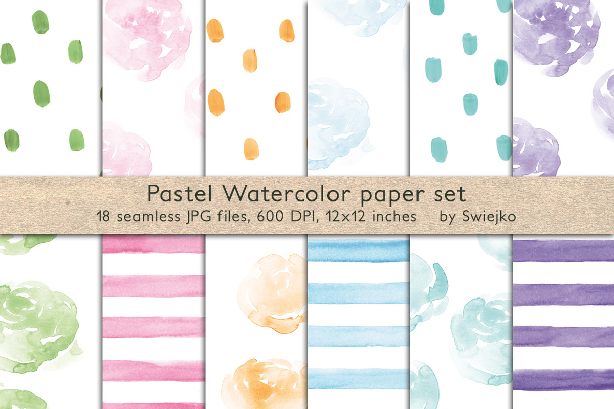 Watercolor seamless pattern, stripes, a Texture Illustration by swiejko (Photo 1 of 4)