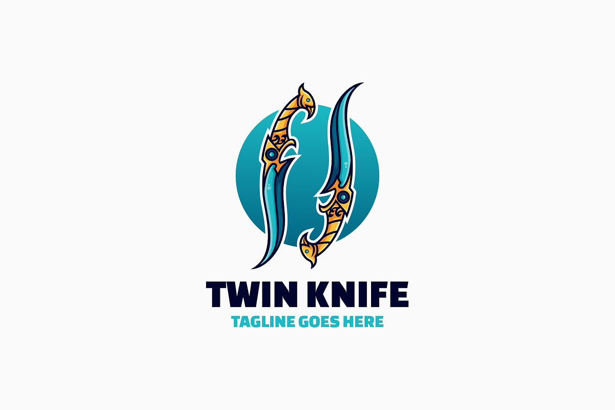 Twin Knife Simple Mascot Logo, a Branding & Logo Template by Artnivora.Std