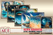 Alien Goddess Junk Journal Pages, an Object Illustration by CraftArtStory (Thumbnail 2 of 5)