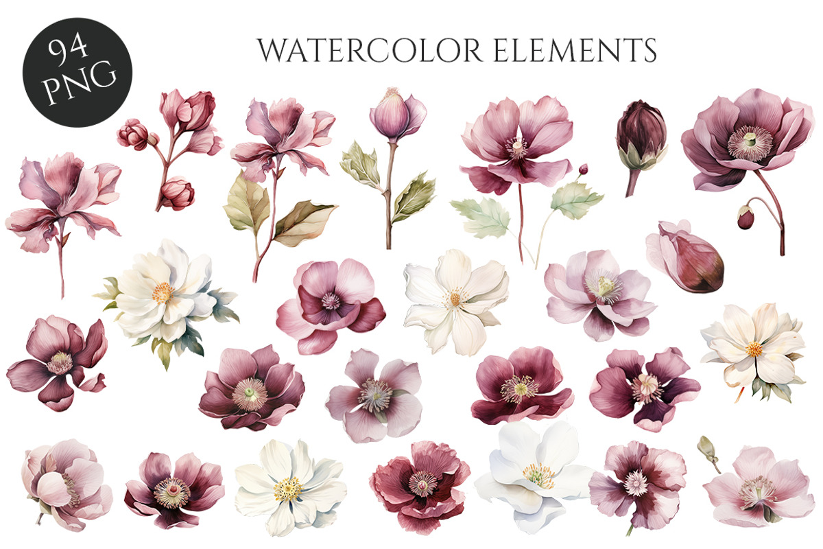 Watercolor Violet History Floral, an Object Illustration by Evgeniia (Photo 9 of 9)