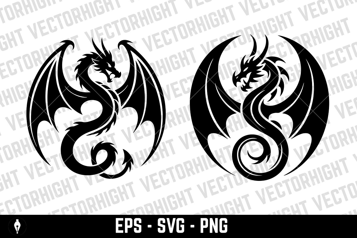 Fierce flying dragon, an Animal Illustration by Vectorhight (Photo 2 of 5)