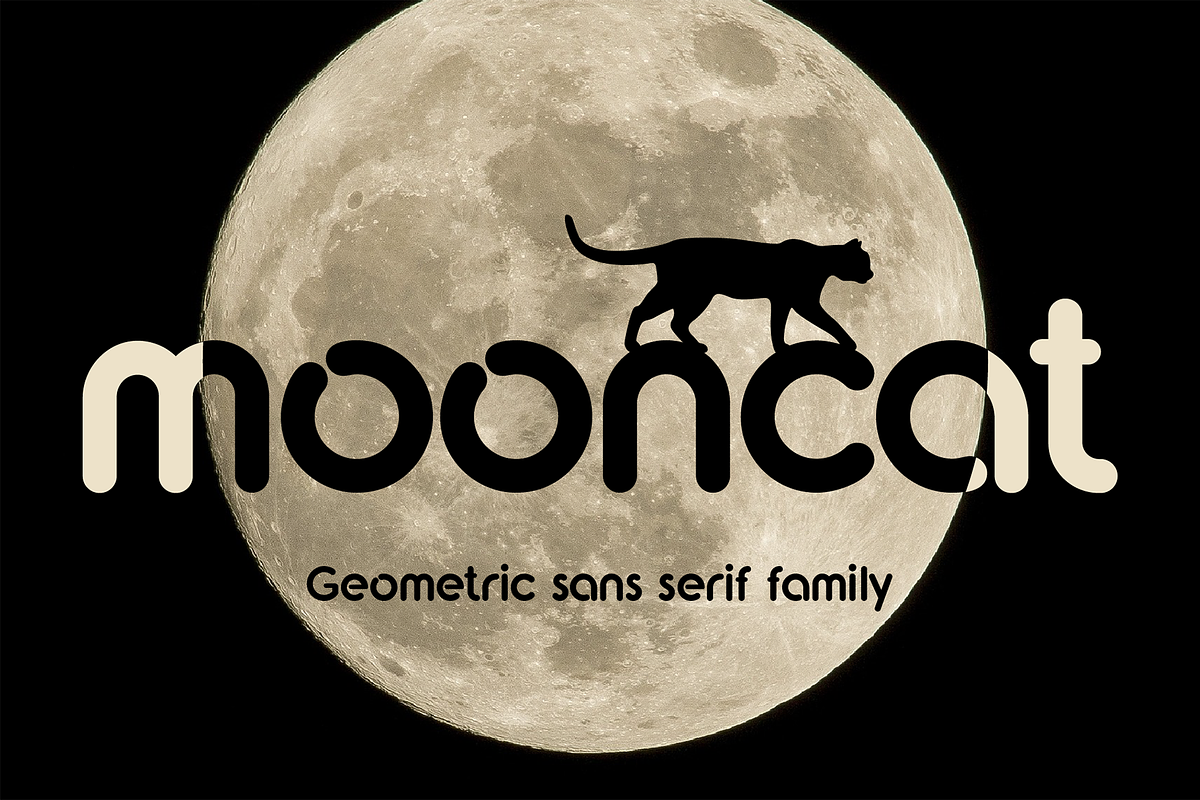 Mooncat font family, a Sans Serif Font by vlad.berla (Photo 1 of 6)