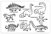 38 Dinosaur Elements x3 Styles, a Graphic by monkik (Thumbnail 7 of 22)