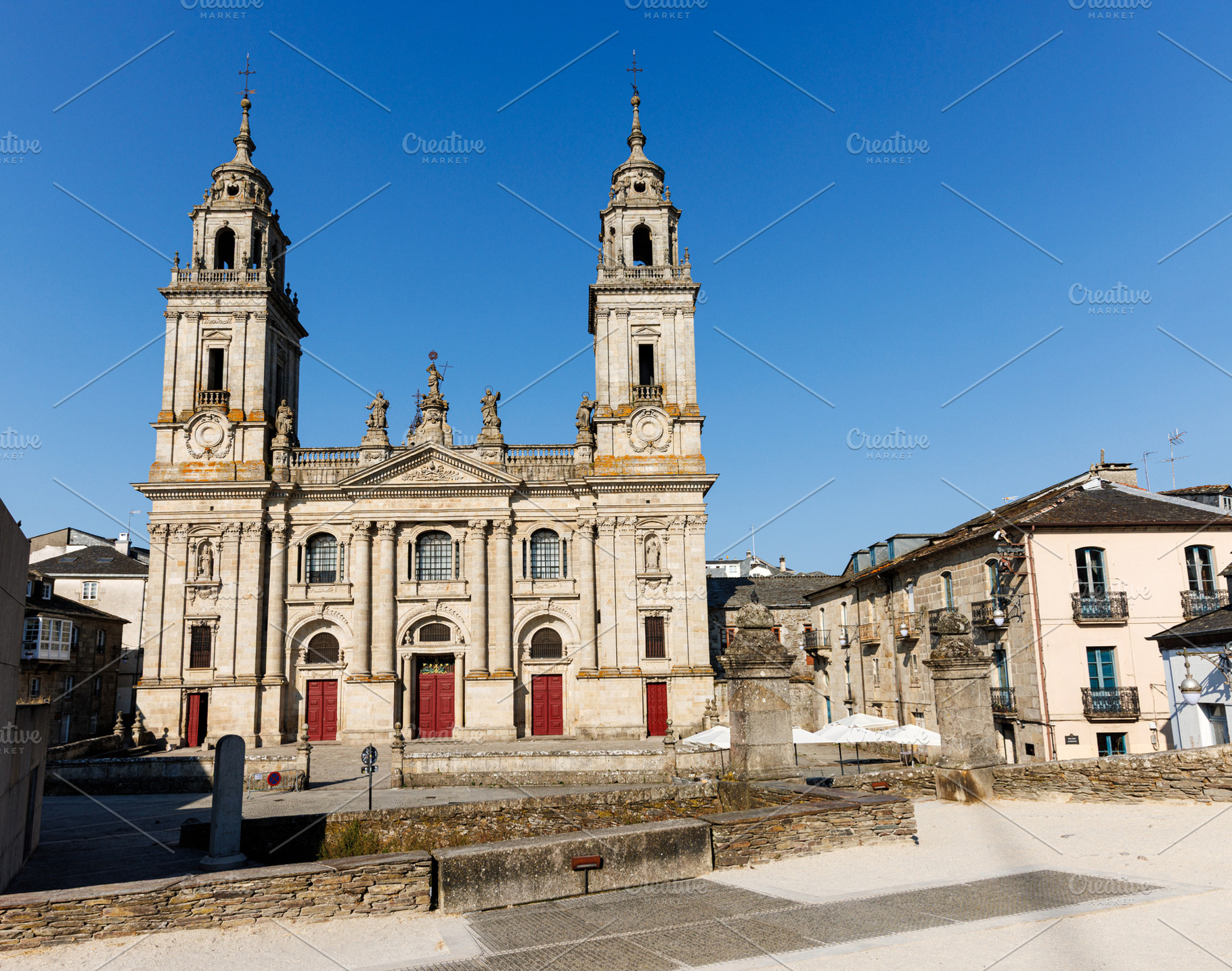 Neoclassical Facade of Lugo Cathedral, Praza Santa Maria, Lugo,, an Architecture Photo by Bepslabor
