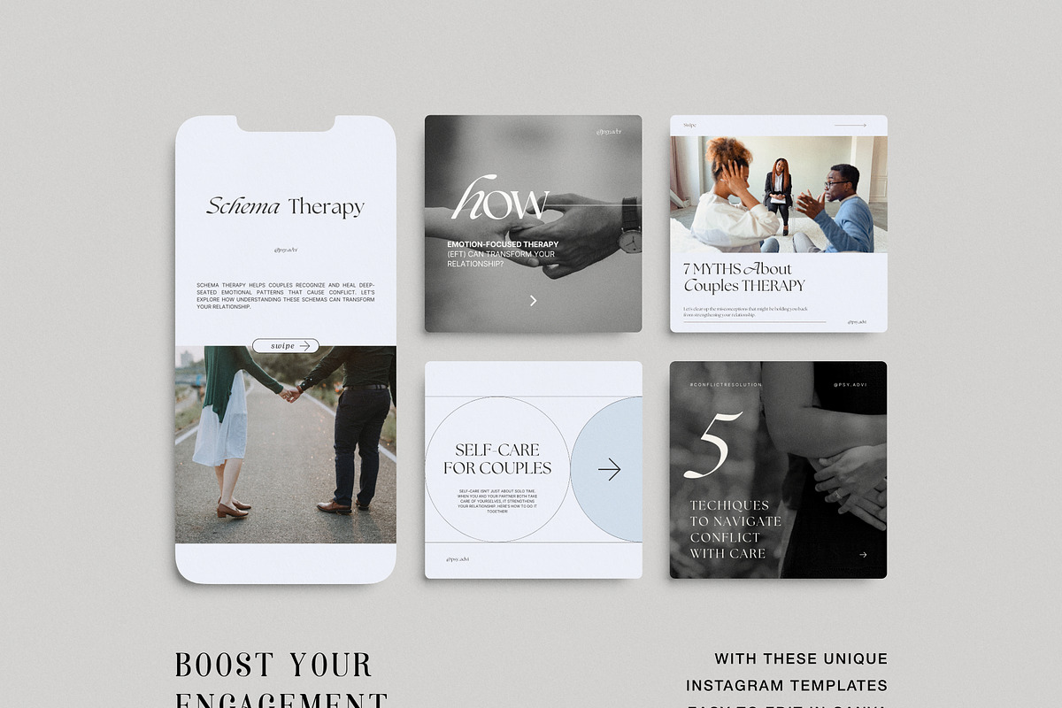 Mental Health Instagram Templates, a Social Media Template by Chewie Co (Photo 8 of 12)