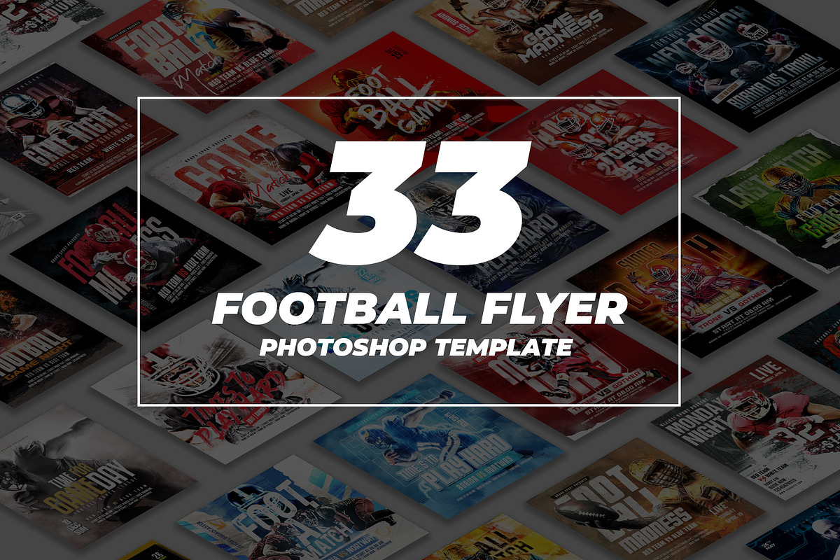 33 Football Flyer Template Bundle 1, a Flyer Template by NanoAgency (Photo 1 of 2)