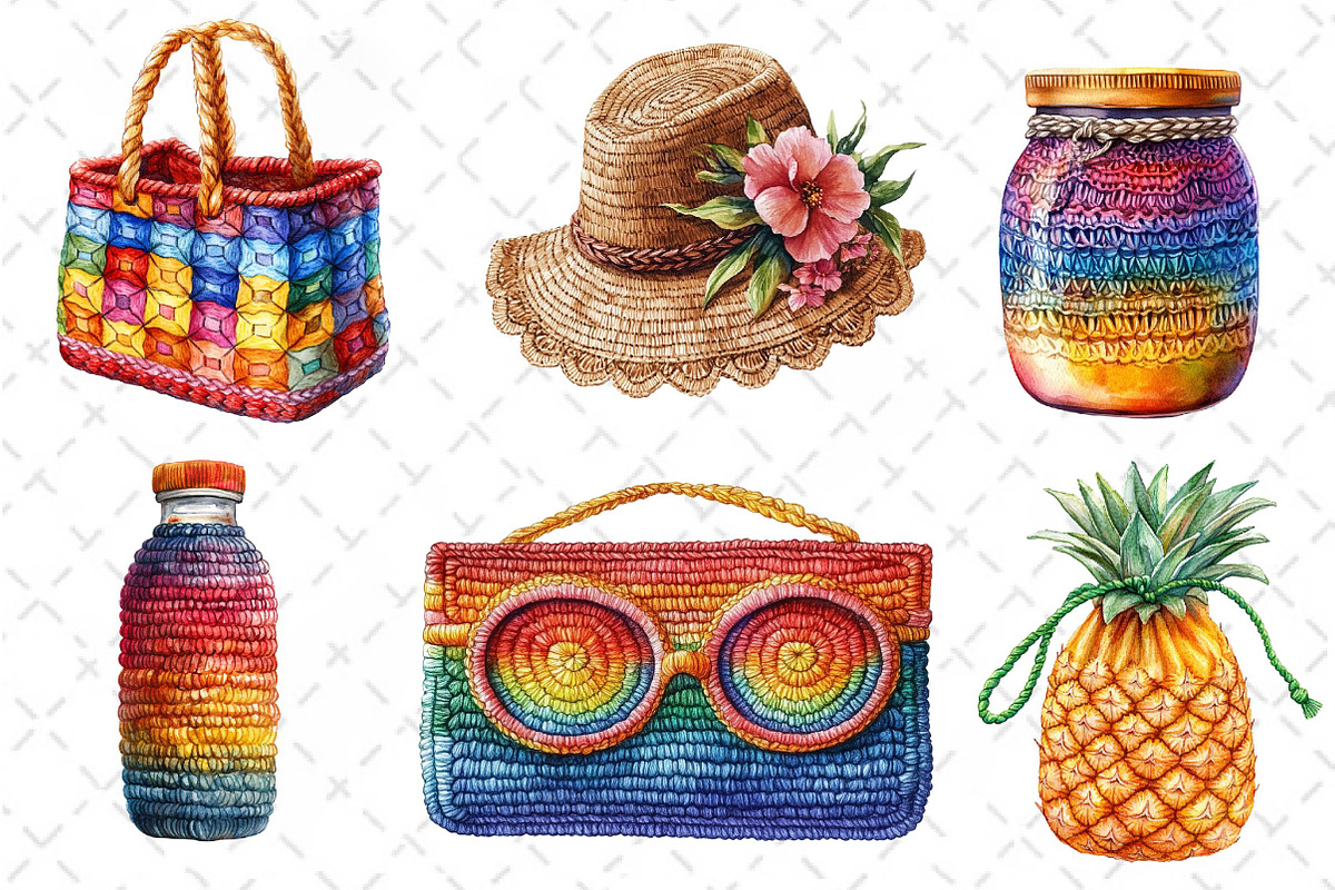 Crochet Summer Clipart PNG, an Illustration by Dream Creation (Photo 4 of 6)