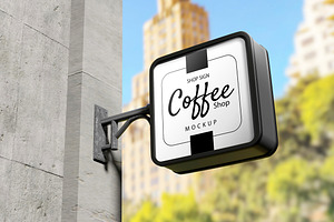 Square Road Sign Logo Mockup