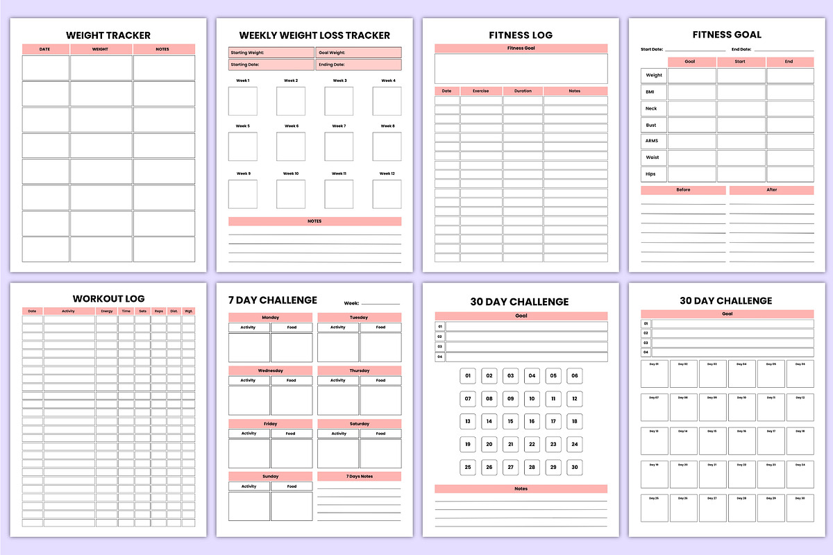 2026 Health & Fitness Journal Canva, a Stationery Template by Mustafiz (Photo 8 of 10)