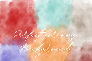 Pastel Watercolor Splashes Clipart