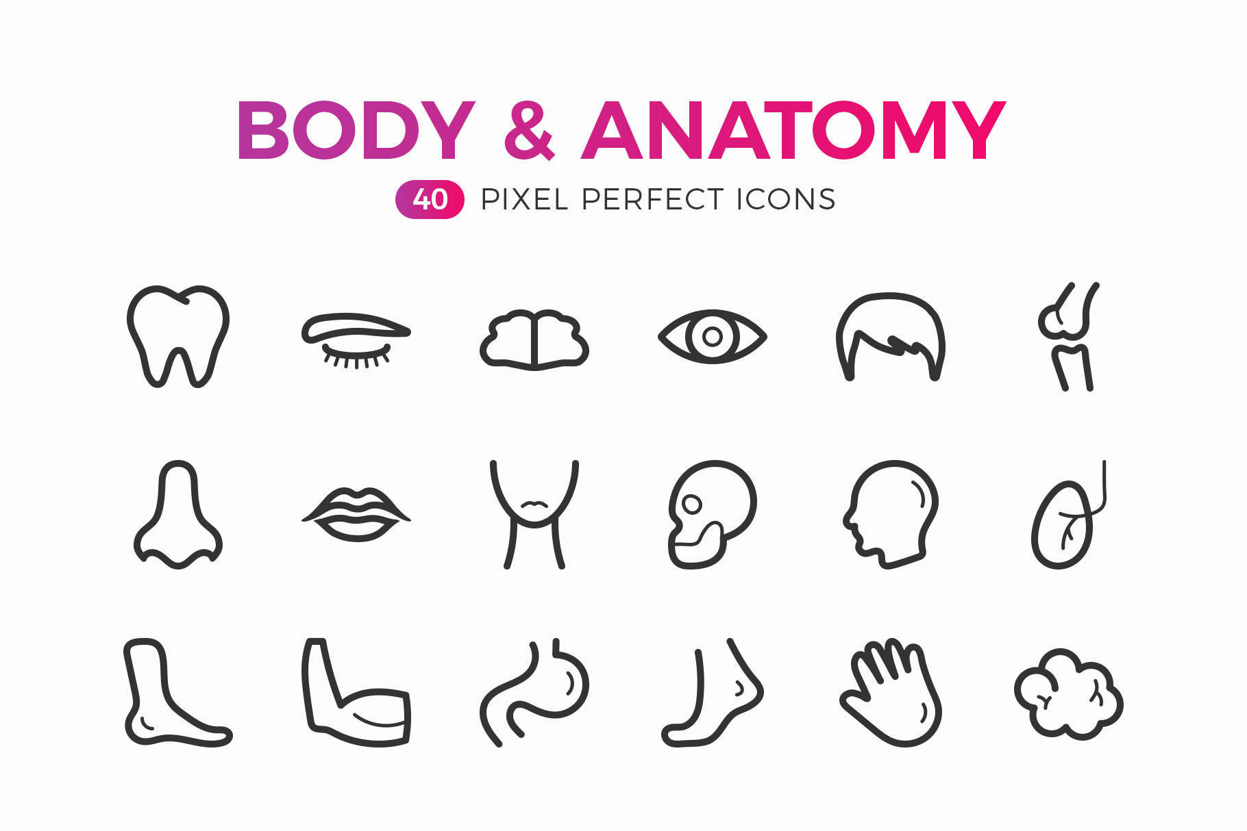 Body & Anatomy Line Icons Pack, an Outline Icon by P.F. Creative Lab