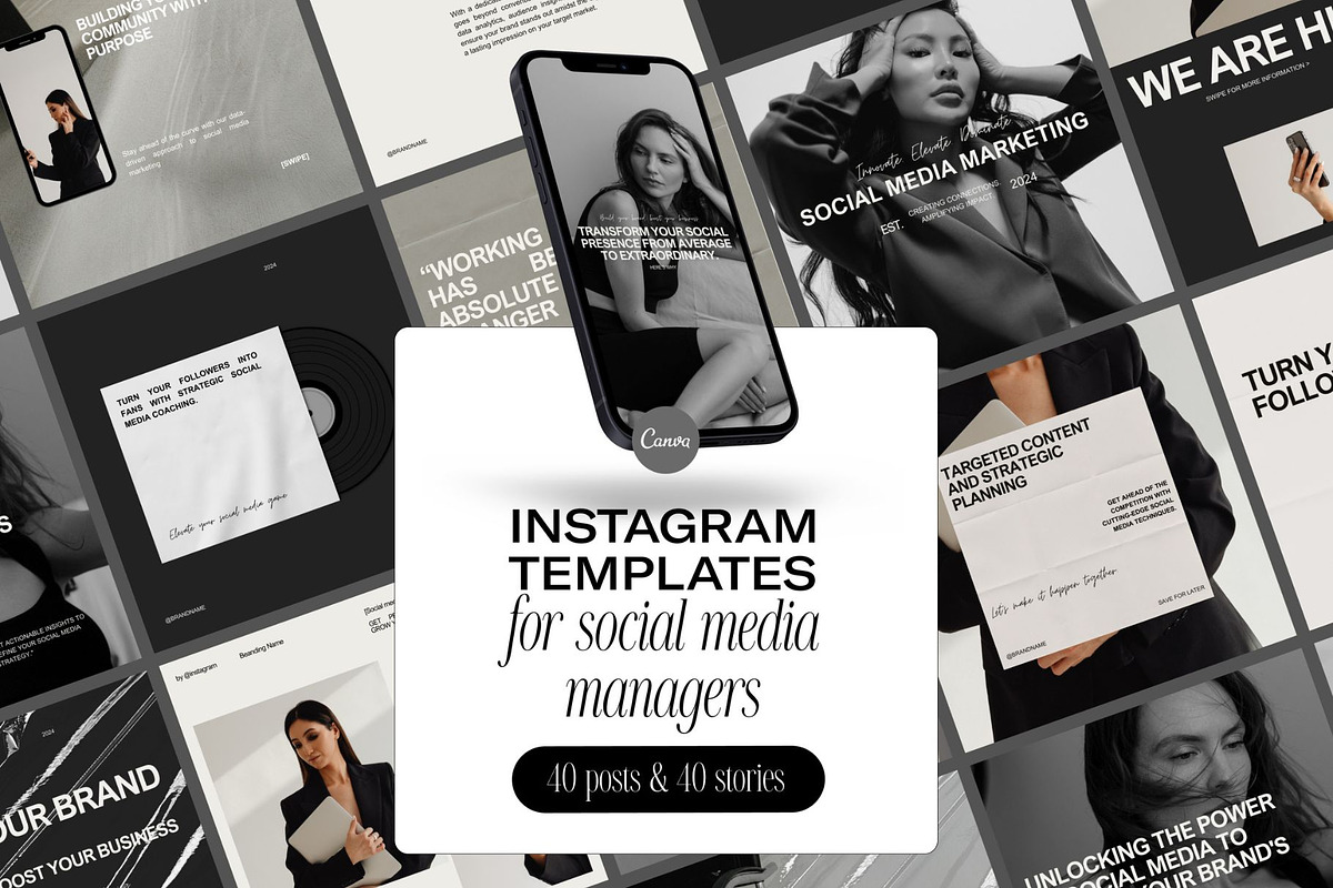 Instagram Templates Post and Stories, a Social Media Template by Digital&Chic (Photo 1 of 6)