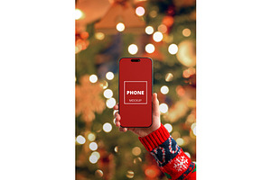 iPhone Christmas Bokeh Mockup, an iPhone Mockup by RSplaneta