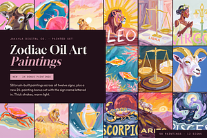82 Zodiac Oil Painting Art JPGs, an Object Illustration by Jakayla Digital Co
