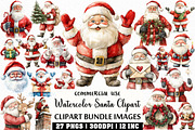 Watercolor Santa Clipart, an Illustration by Craft Nest (Thumbnail 1 of 6)