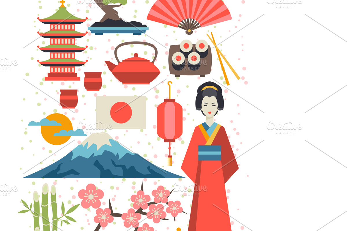 Japan seamless patterns. preview 2