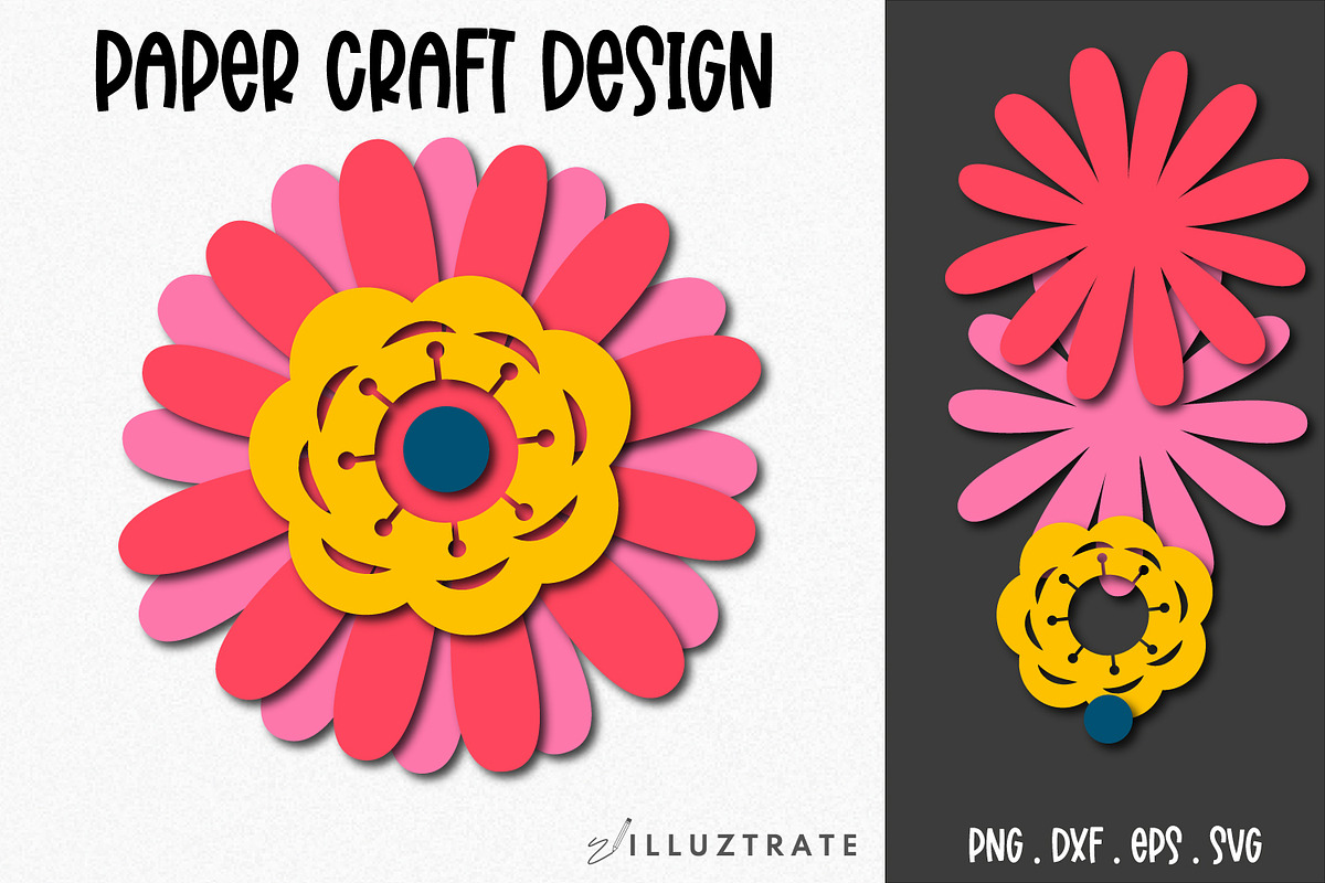 Paper Flower SVG Cut File Bundle, a Decorative Illustration by illuztrate (Photo 14 of 16)