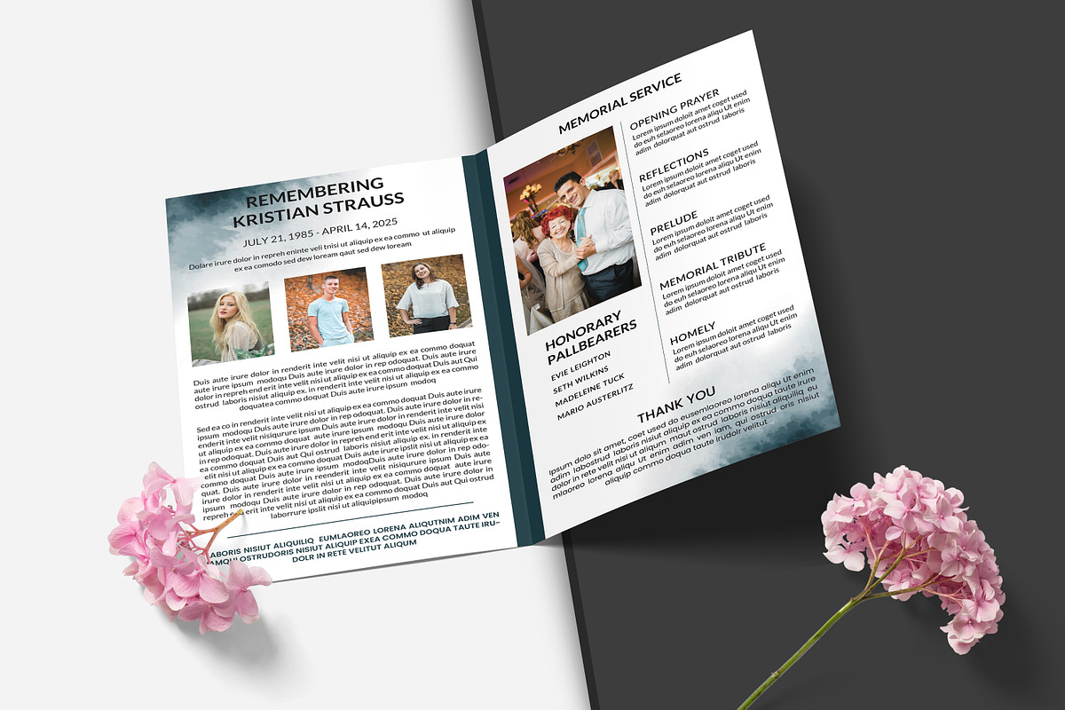 Funeral Program And Prayer Card, a Brochure Template by crazyOWL (Photo 3 of 8)