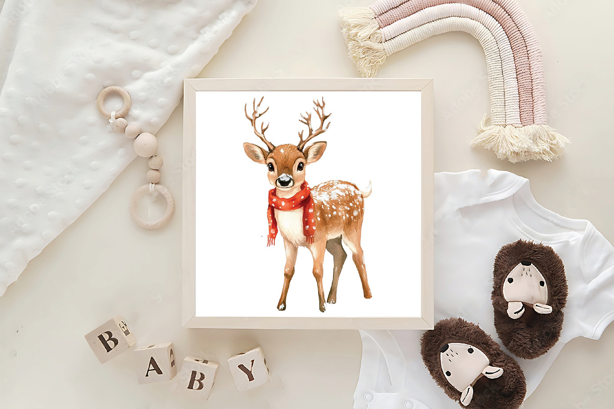 Quirky Christmas Reindeer Clipart, an Illustration by CraftArtStudio (Photo 6 of 6)