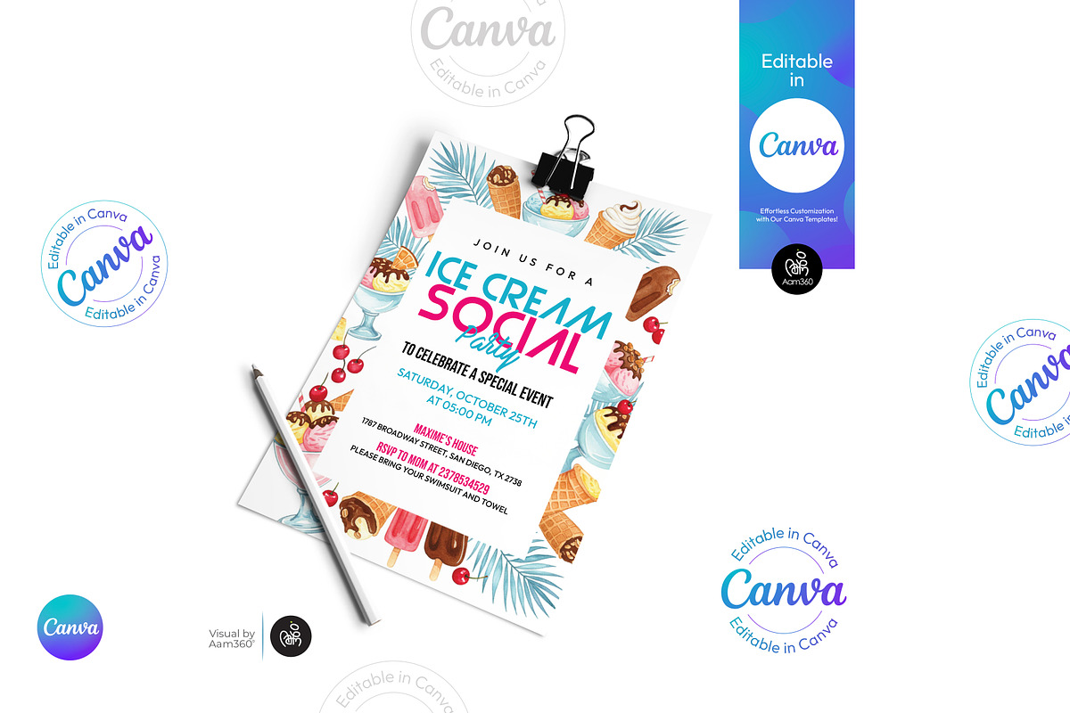 Ice Cream Social Flyer, a Flyer Template by Aam360 (Photo 2 of 3)