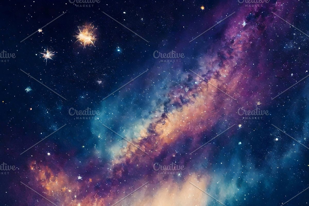Watercolor glittering starry sky, a Background Graphic by Anamul Haque Anik (Photo 2 of 5)