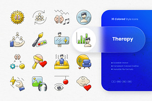 Therapy Colored Icons, an Outline Icon by cidcud_graphic