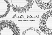 6 Hand Drawn Wreath, an Object Graphic by Ladle&co. (Thumbnail 1 of 2)