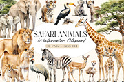 Watercolor Safari Animals Clipart, an Animal Illustration by Primrose Blume (Thumbnail 1 of 6)