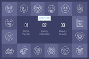 Emojis Line Icons V2, an Outline Icon by Jumbo Icons (Thumbnail 2 of 5)