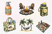 Camouflage Summer Elements Clipart, an Illustration by CreationArt (Thumbnail 4 of 5)
