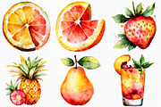 Watercolor Fruits Cocktail Summer, an Illustration by Craft Nest (Thumbnail 4 of 12)