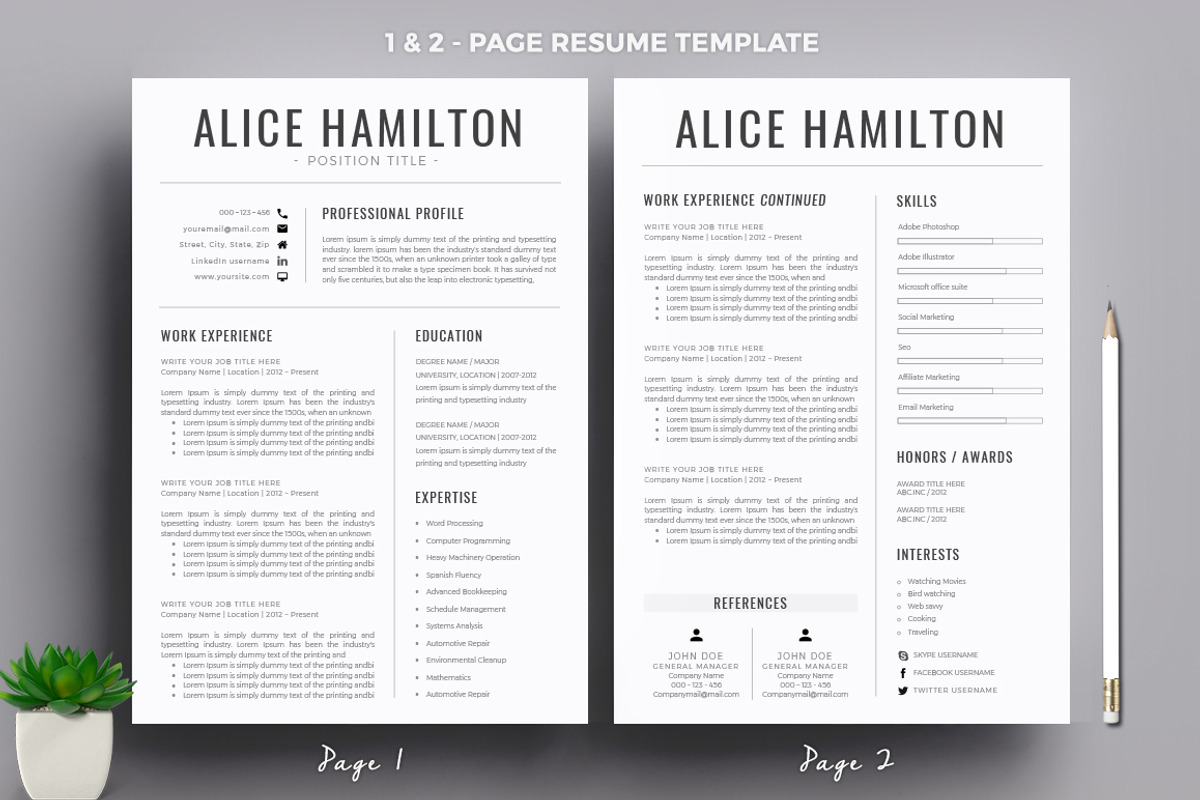 Resume/CV Template, a Resume Template by A1RESUME (Photo 3 of 6)
