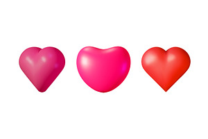 Three isolated colorful 3d hearts in, an Object Illustration by Abscent