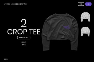 MOKITUP: Womens LS Crop Tee Mockup