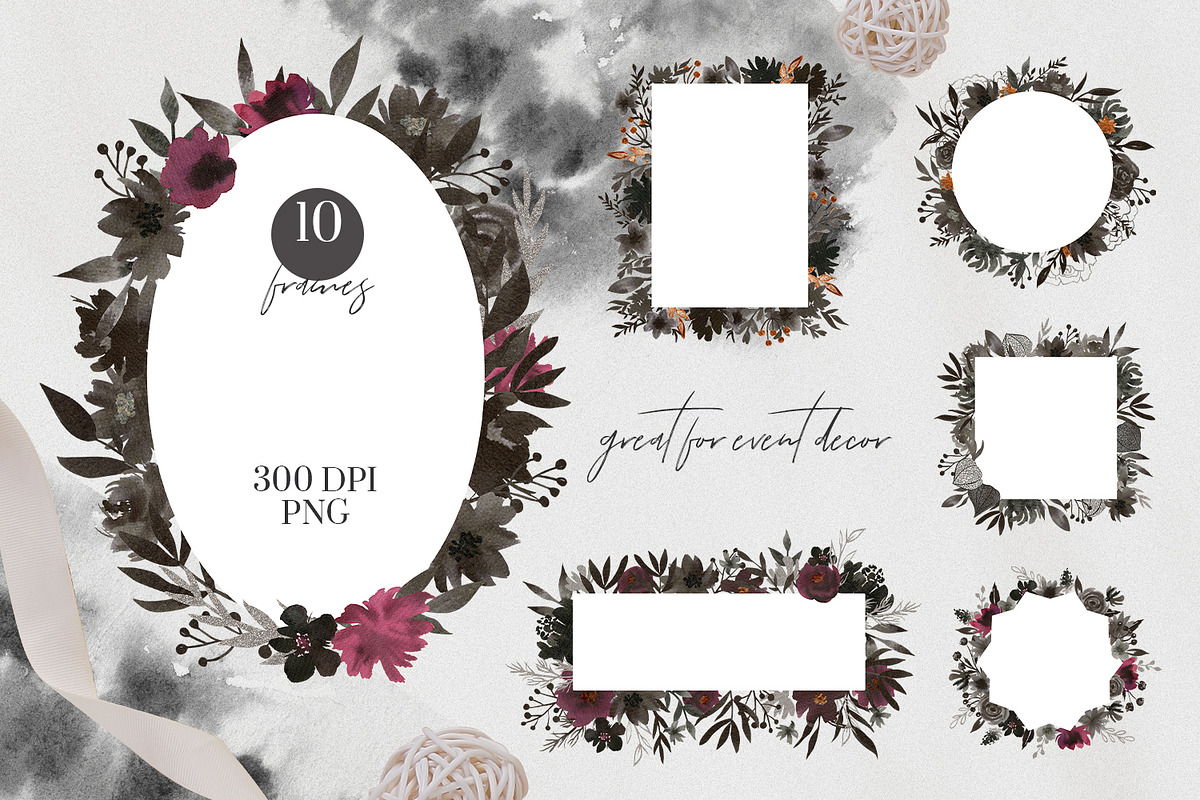 Floral Ink Hand Painted Collection, an Illustration by Kate Galunga Artstore (Photo 5 of 11)