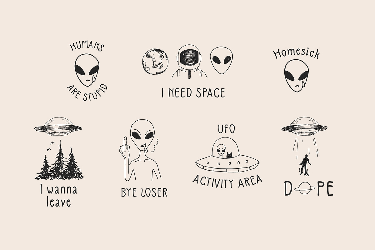 I want to believe - vector doodles, an Object Illustration by yabluko_draws (Photo 6 of 8)