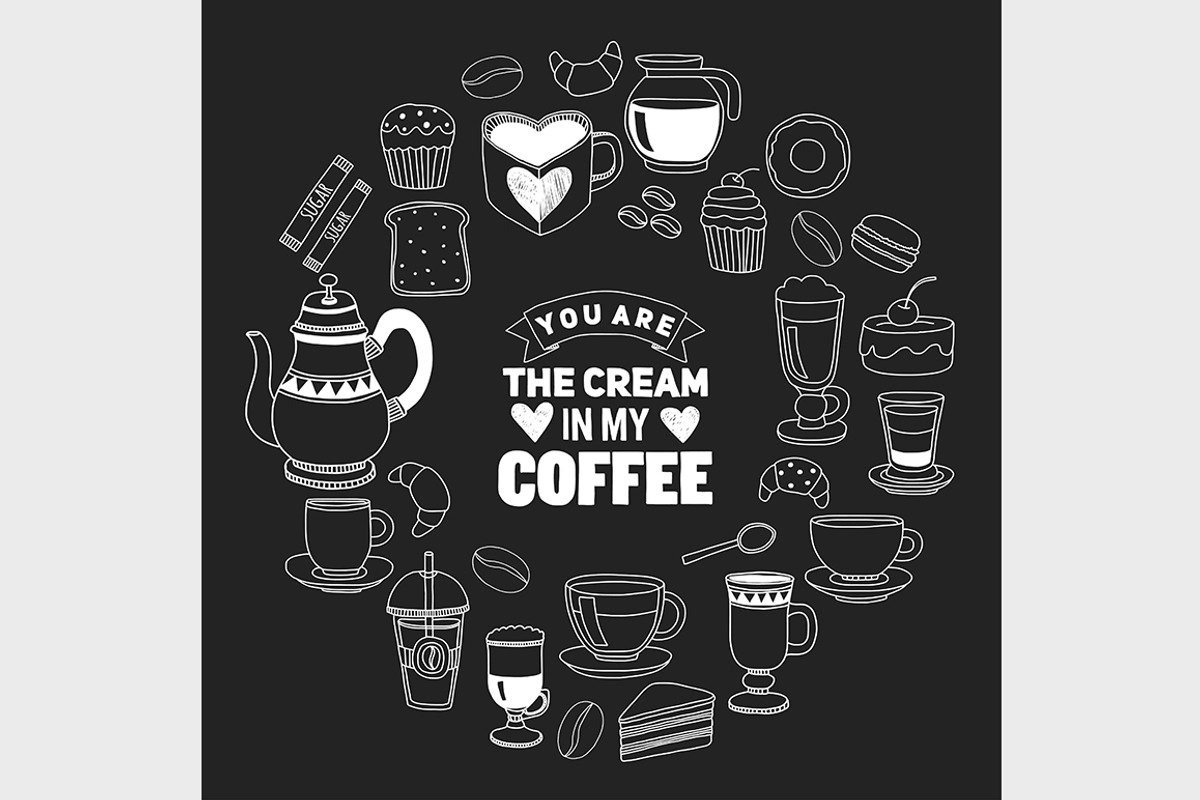7 vector templates (jpg+eps) Coffee, a Pattern Graphic by Art Loft (Photo 6 of 8)
