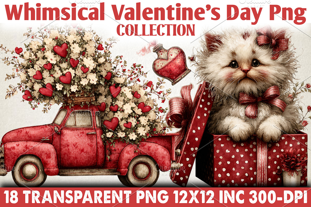 Whimsical Valentine's Day Clipart, an Illustration by RobertsArt (Photo 1 of 5)