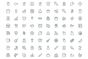 540 Food Line Icons