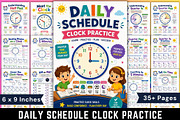 Daily Schedule Clock Practice, a Stationery Template by Designmela01 (Thumbnail 1 of 6)