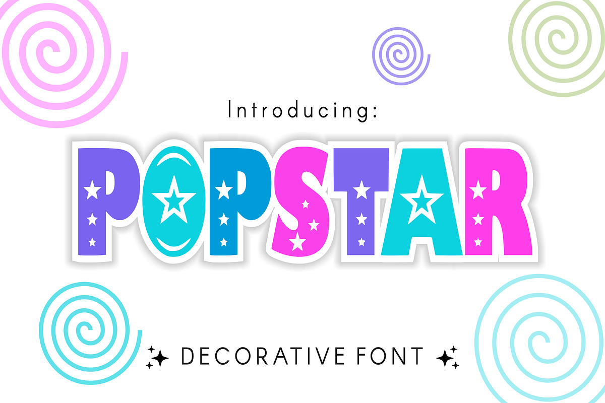PopStar - Pop Star Font Type, a Font by KiddoGlyphs Studio (Photo 1 of 3)