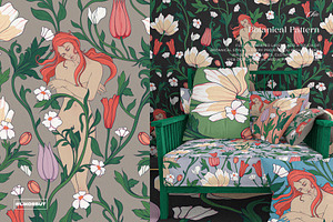 Botanical Nouveau Floral Pattern